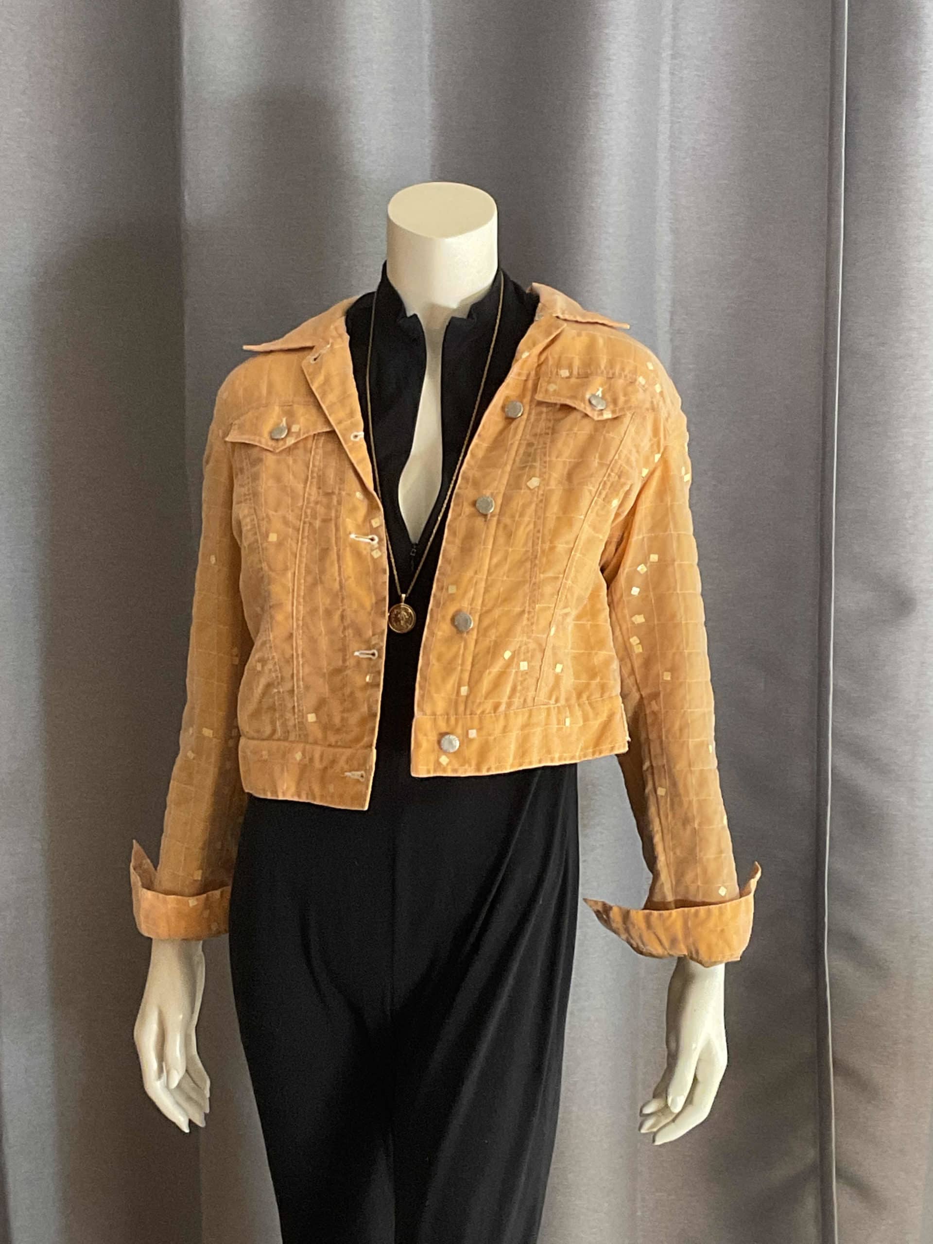 Vest en tissu orange et paillettes S