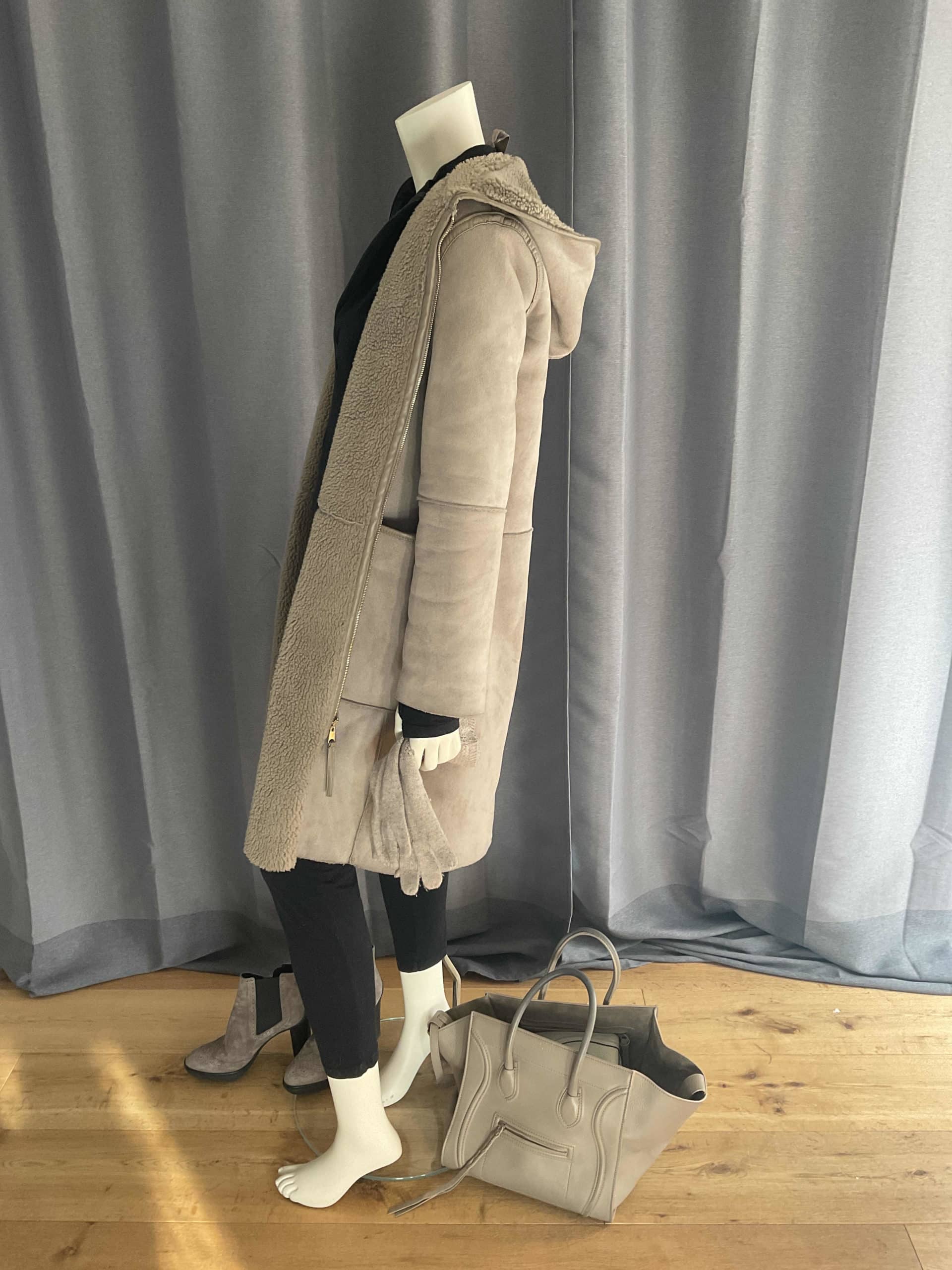 Veste en faux mouton retournée réversible M