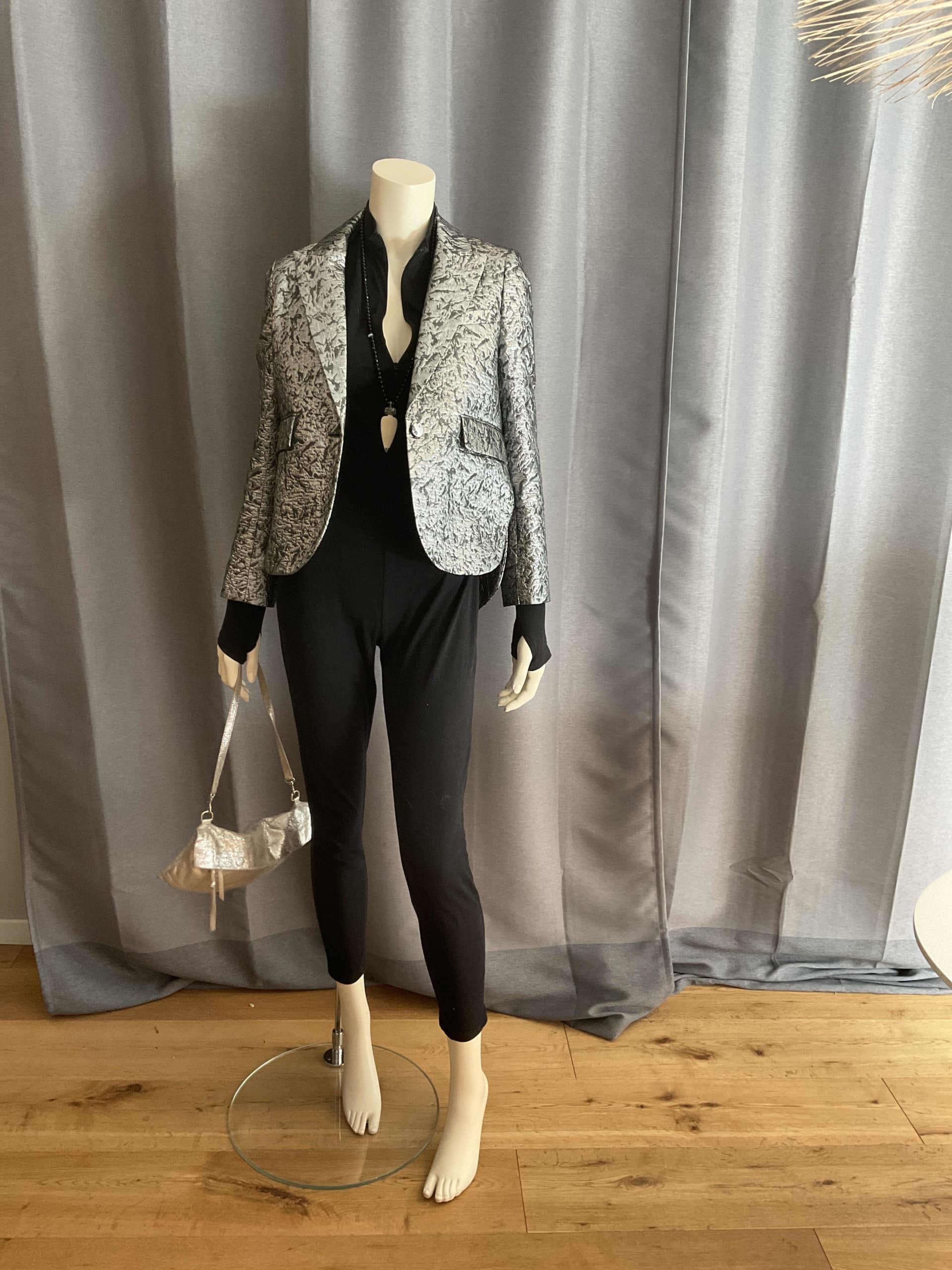 Blazer argenté broder T38
