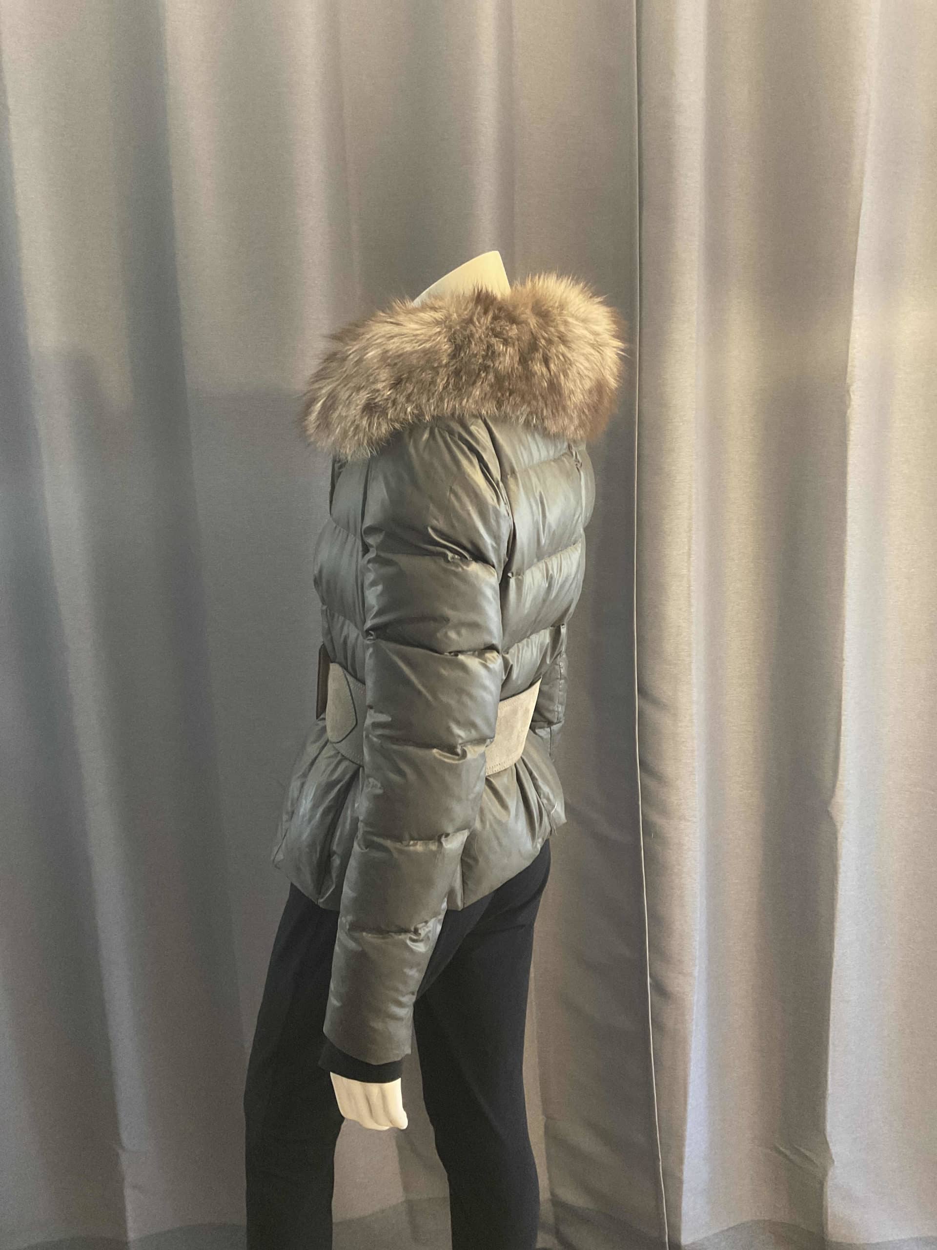 Doudoune grise avec ceinture bustier M