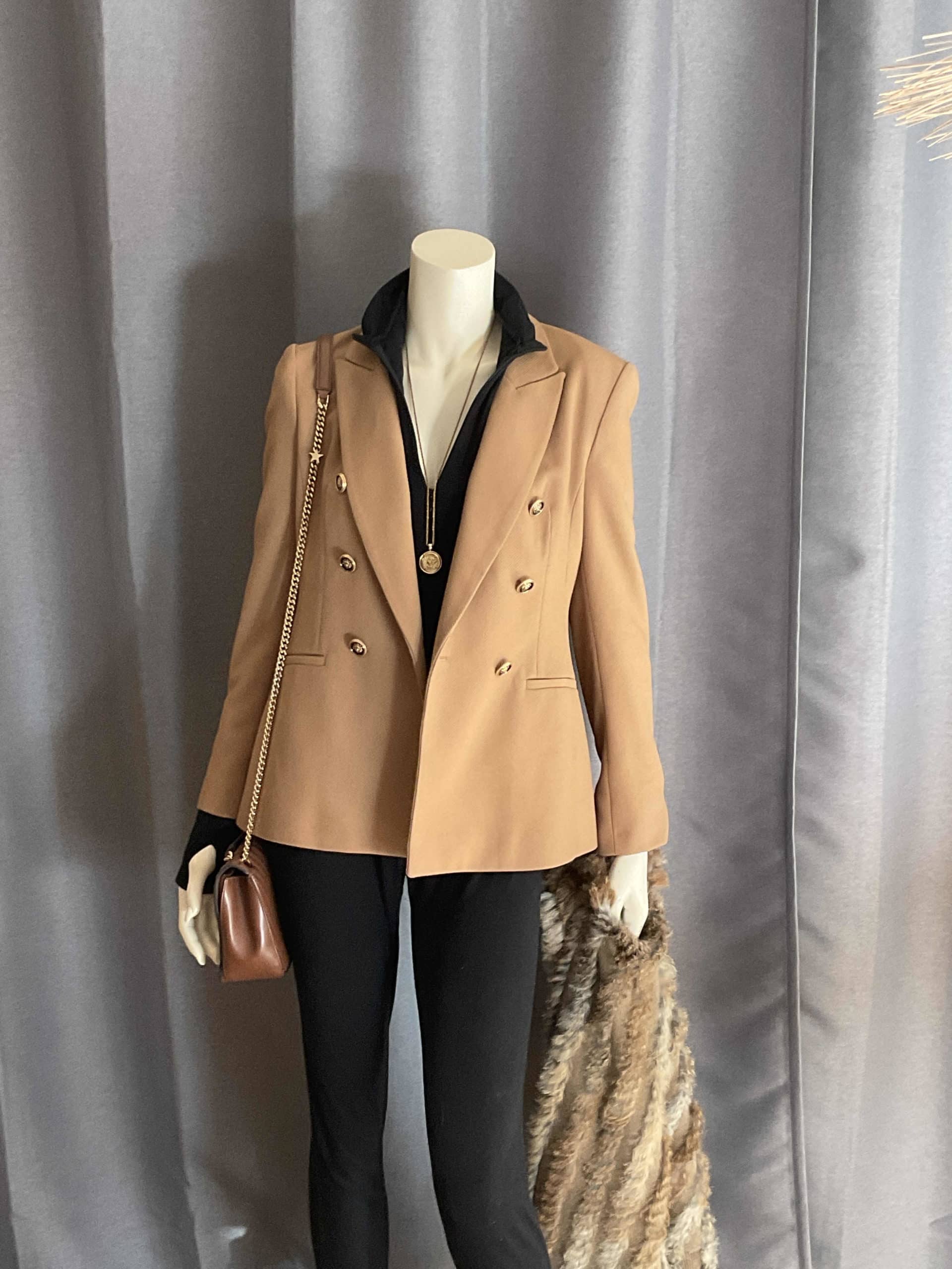 Blazer camel et boutons doré M
