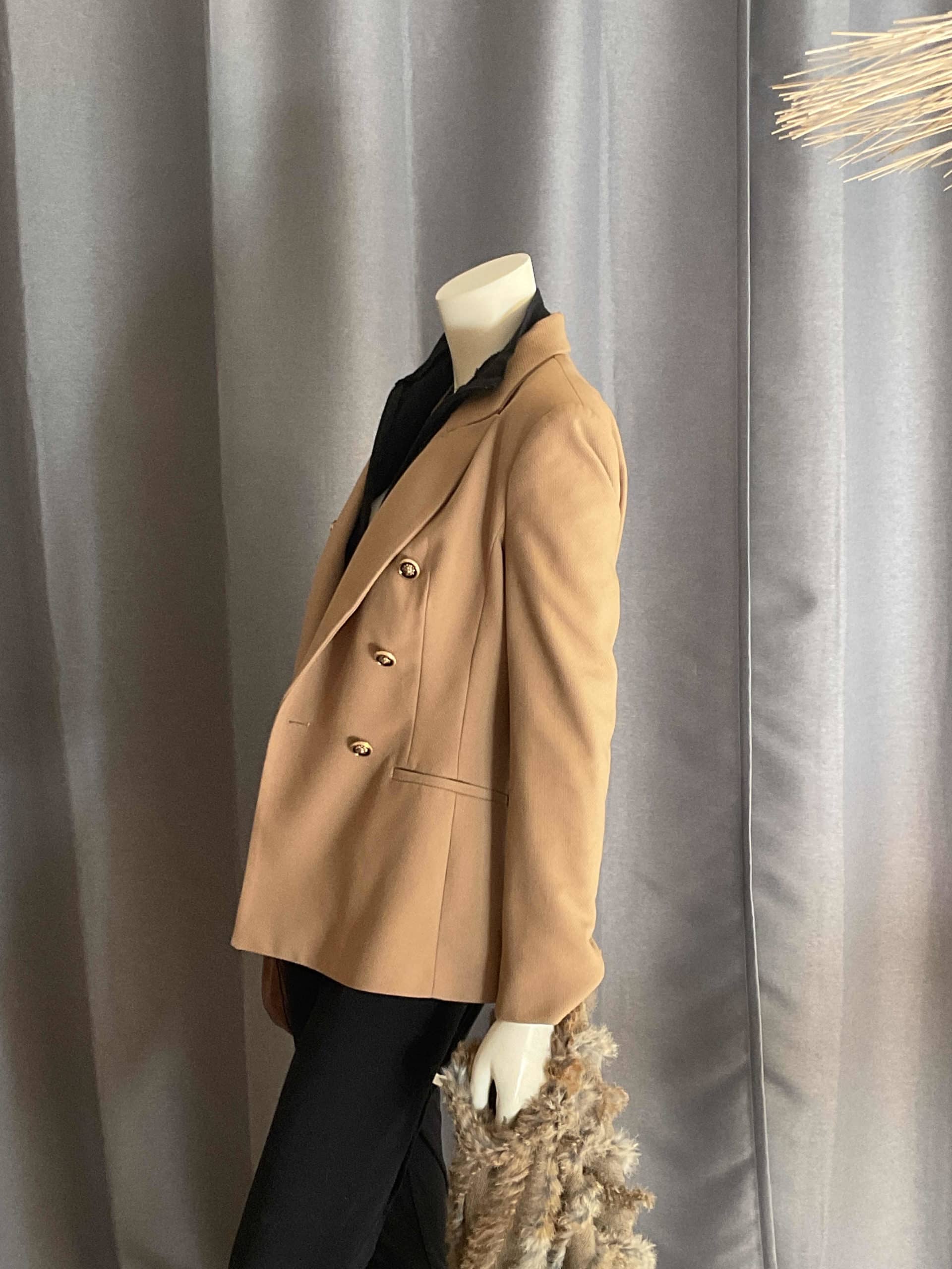 Blazer camel et boutons doré M