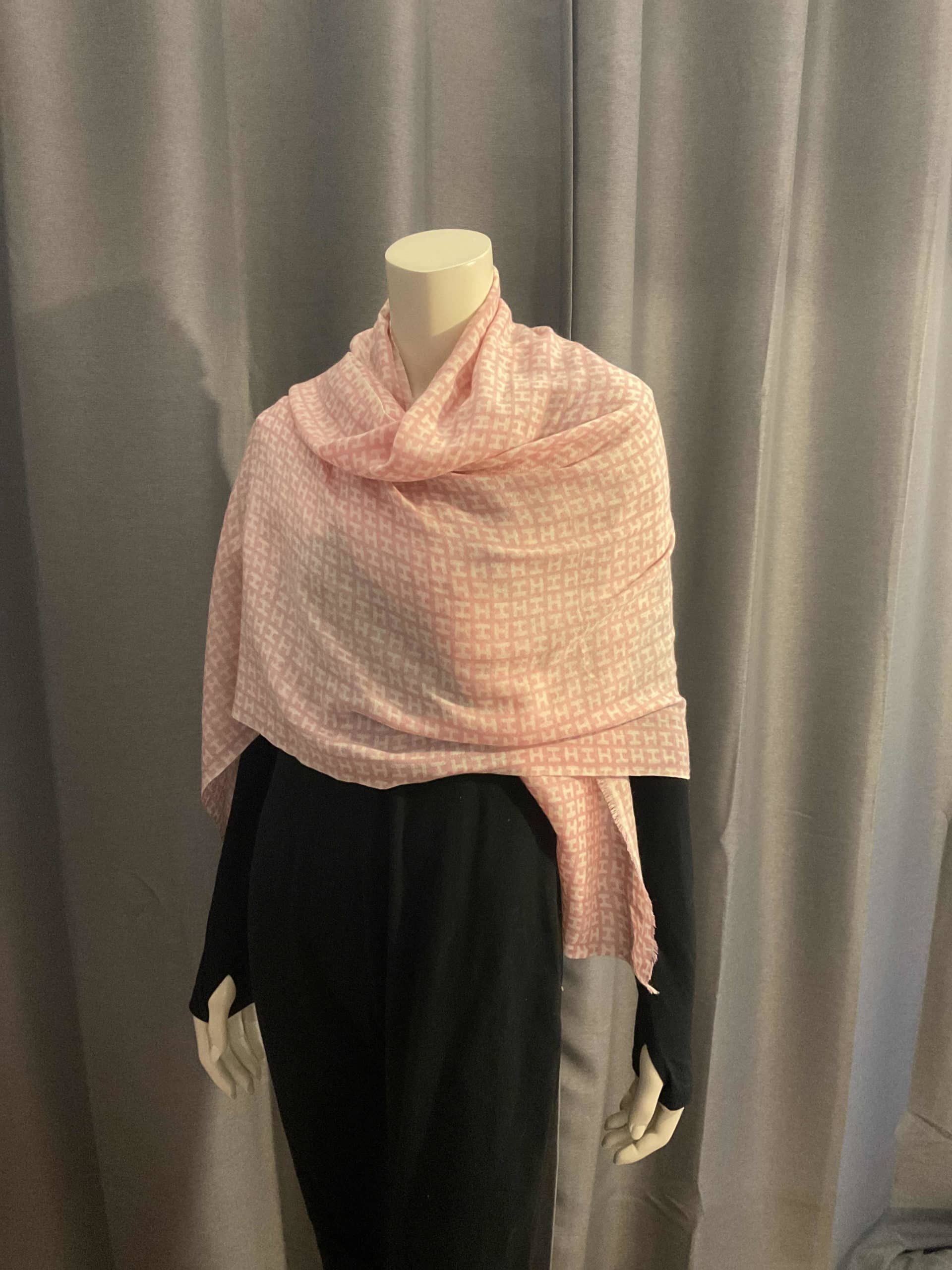 Écharpe rose et blanc