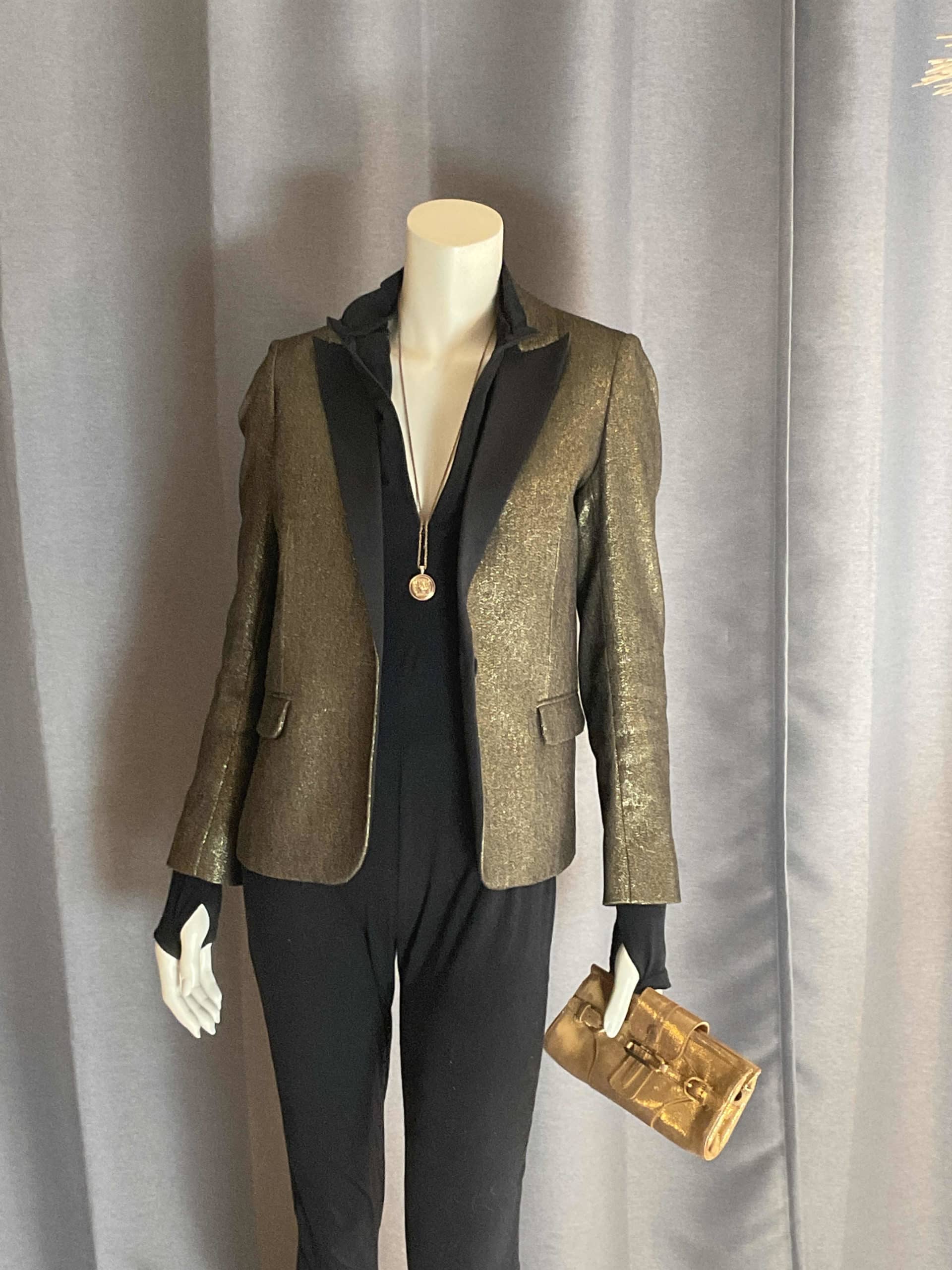 Blazer doré et noir m