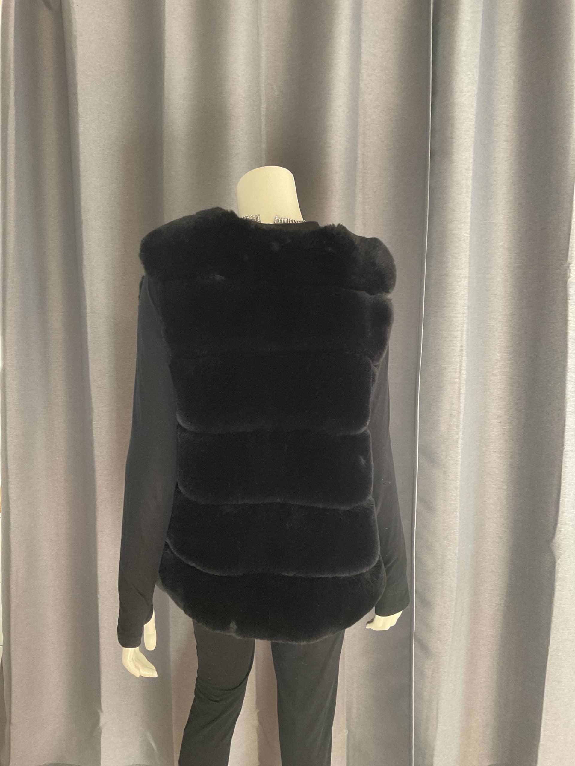 Gilet en fausse fourrure noir M