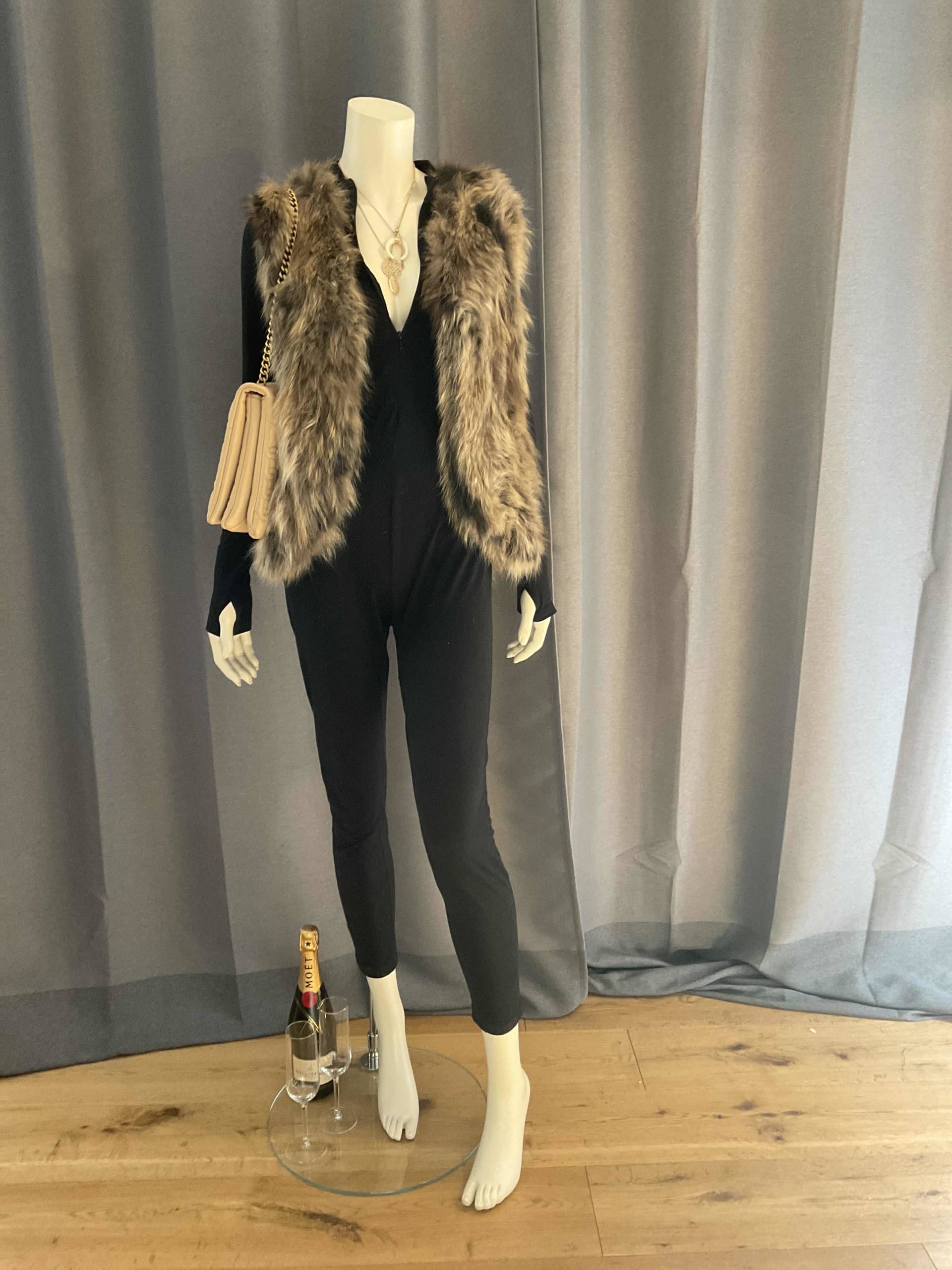 Gilet en fourrure beige S/M
