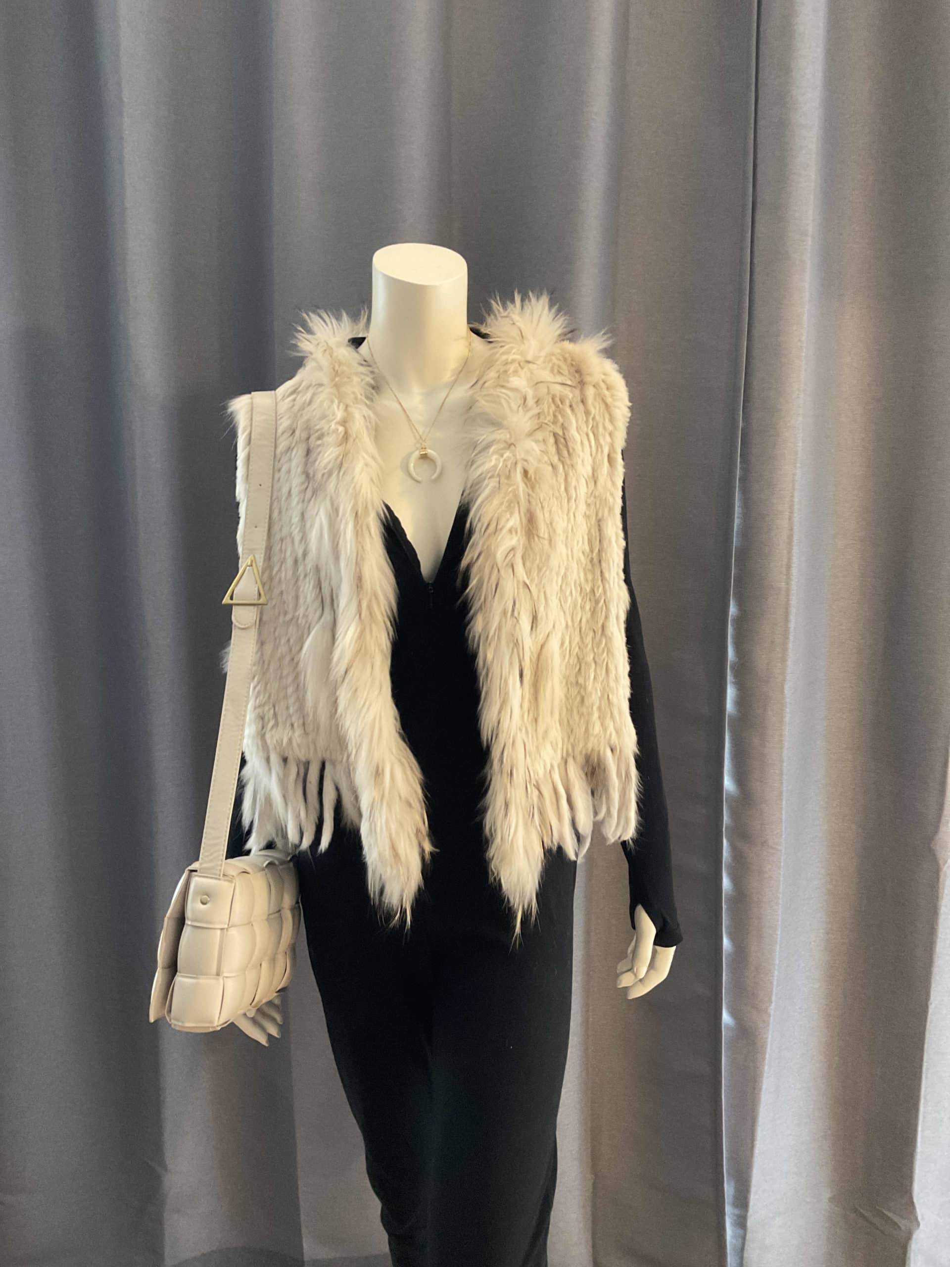Gilet en fourrure crème TU