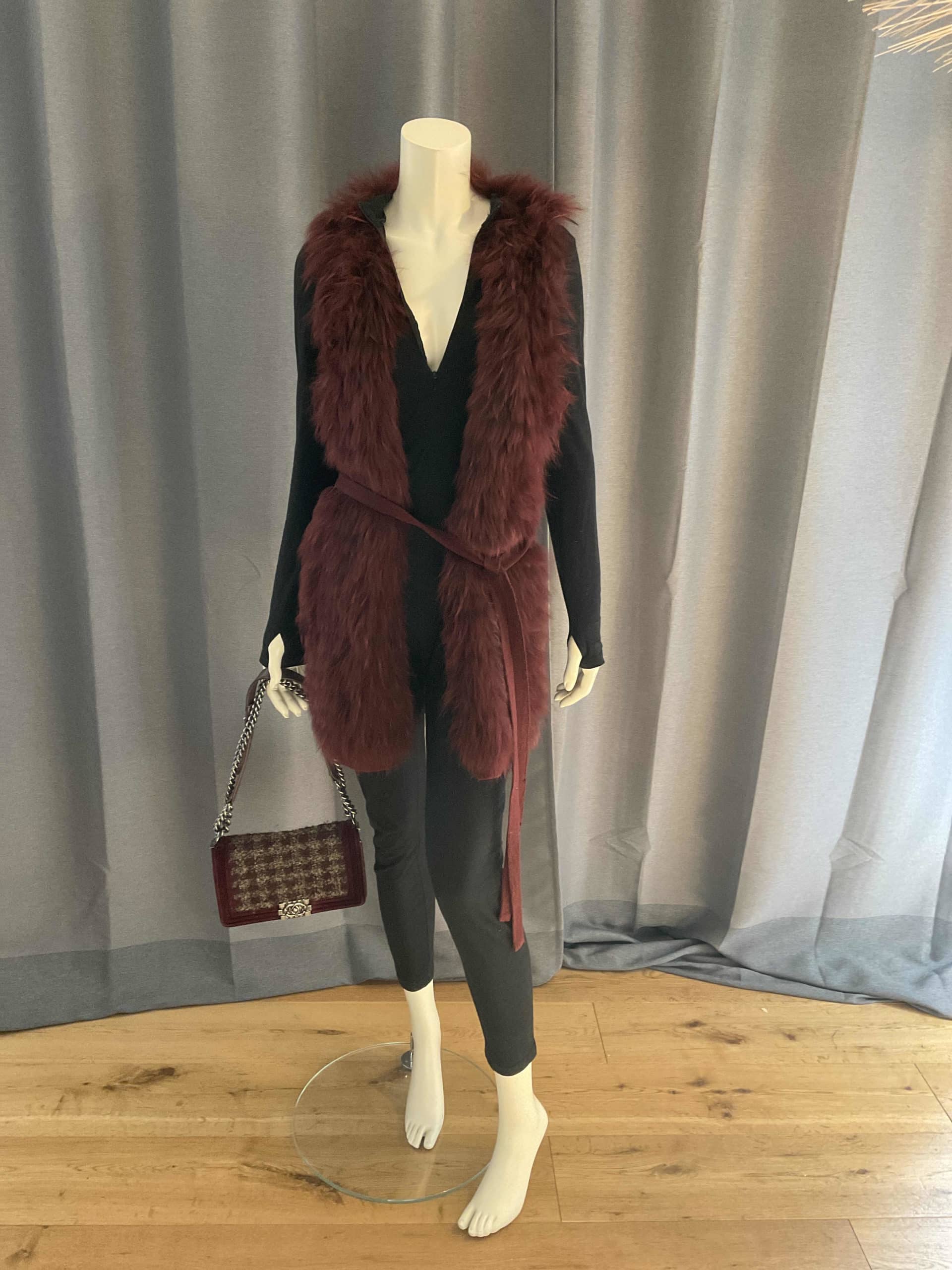 Gilet en lapin bordeaux M