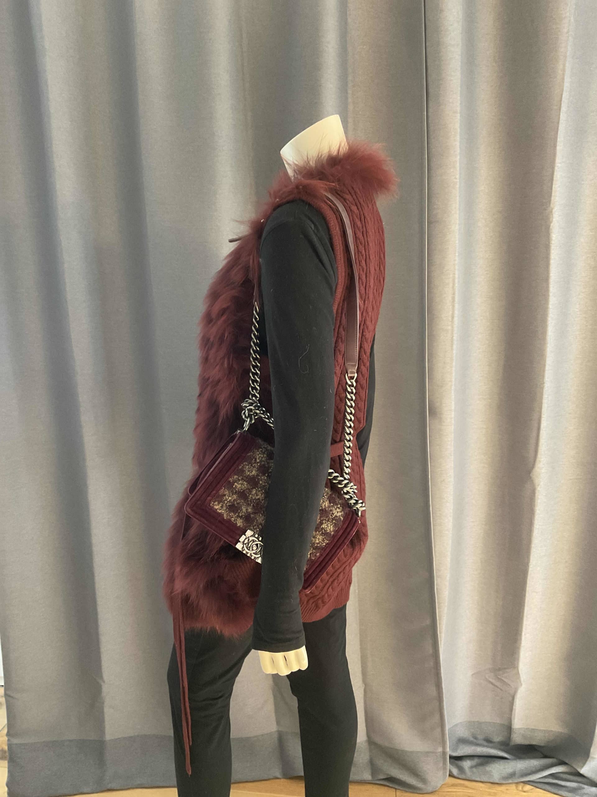 Gilet en lapin bordeaux M