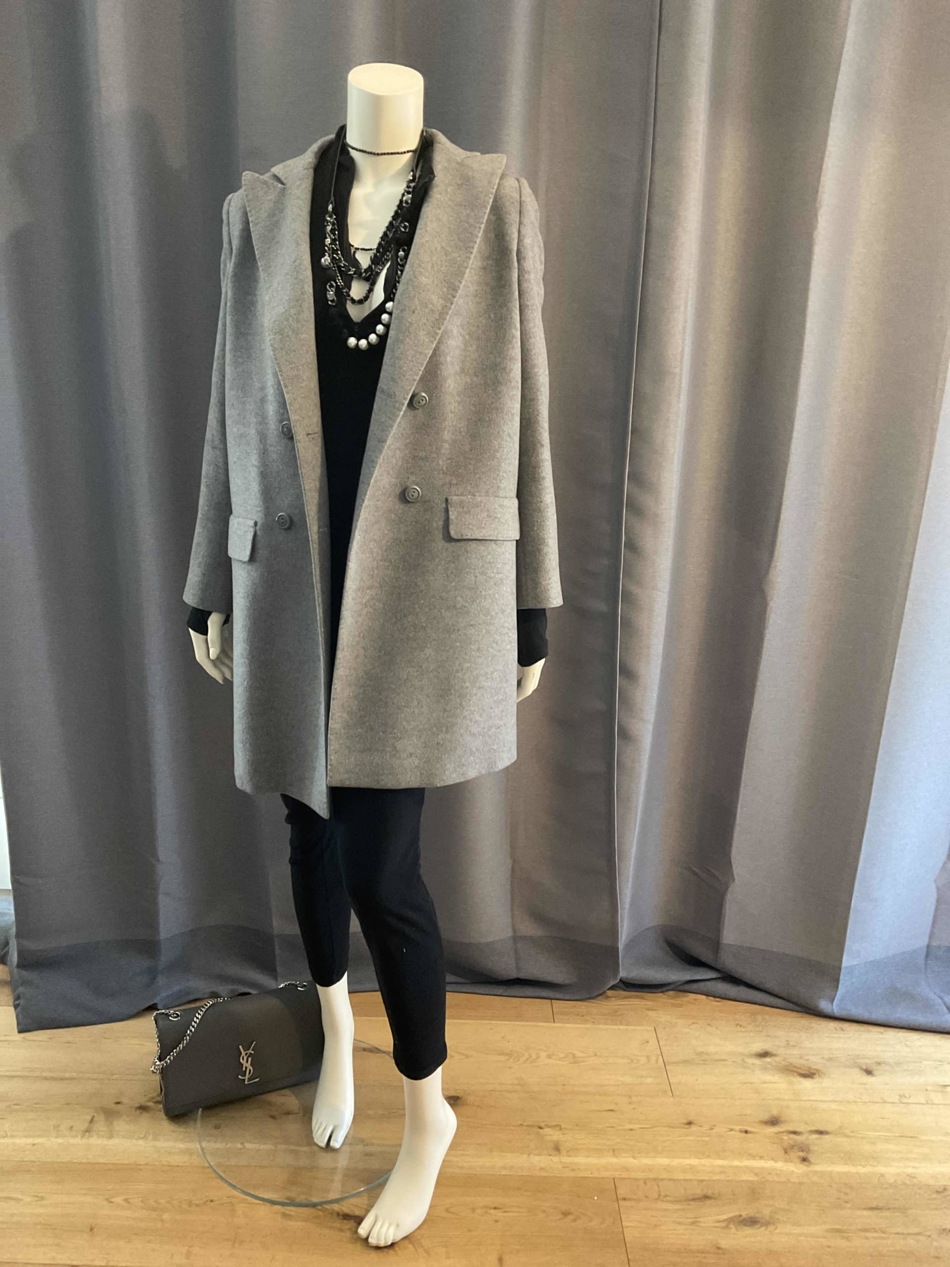Manteau en laine grise M