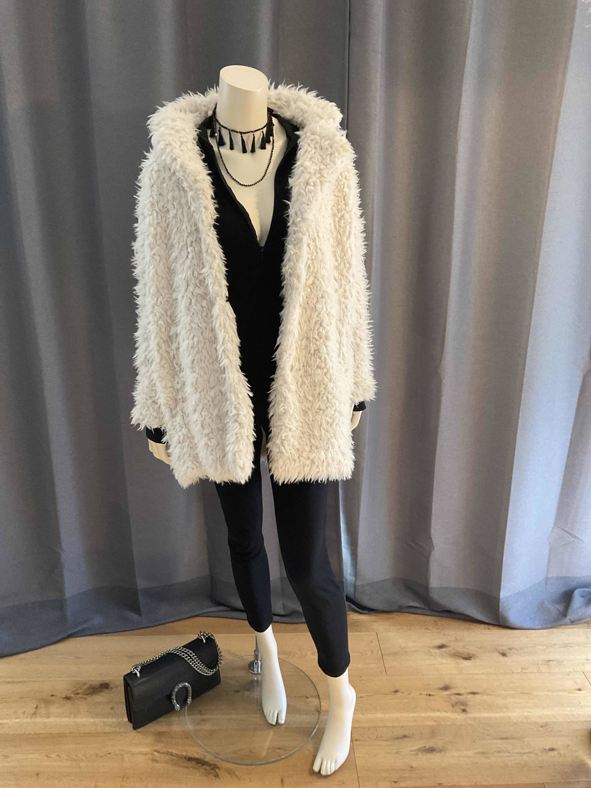 Manteau imitation mouton crème M