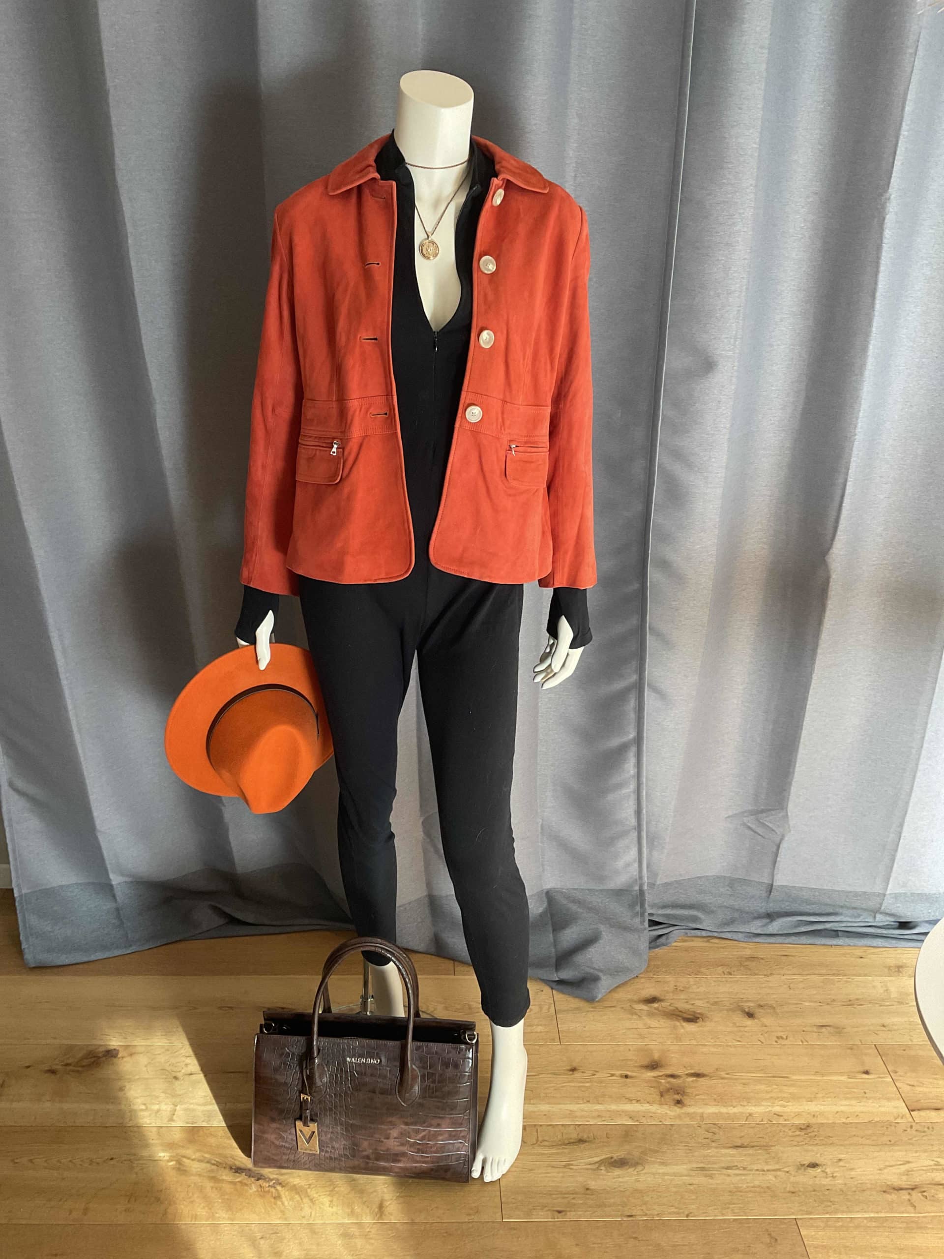 Vest en daim orange S